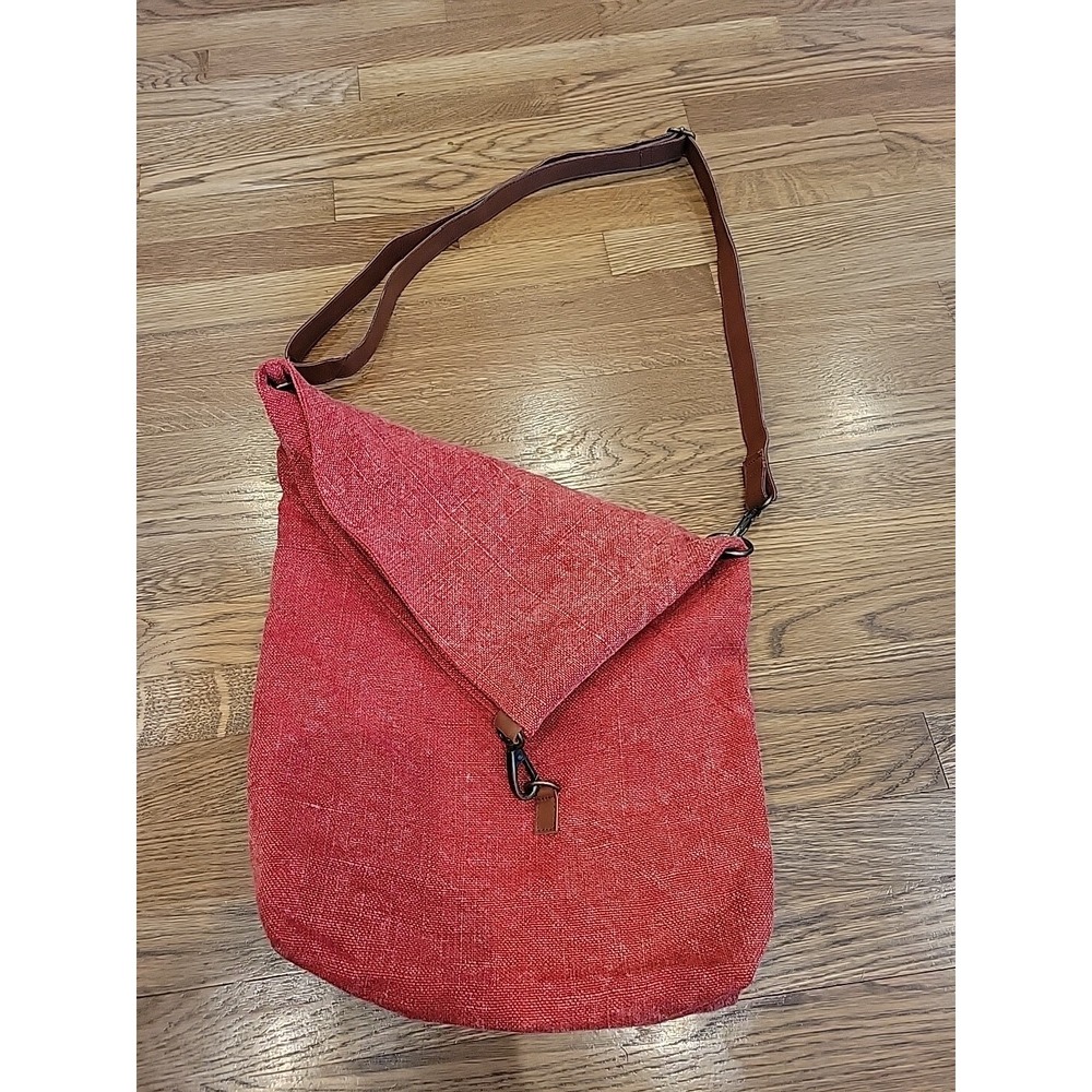 Vintage Addiction Foldover Natural Jute Crossbody Bag